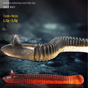AWNGD 10 Cái Mồi Câu Cá Đuôi Mềm, Chủ Đề Mùi Cá Giun Mồi, 2025 Mô Phỏng 7cm / 9cm Mồi Câu Cá Nhân Tạo Câu Cá