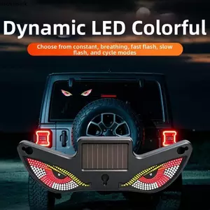 Đèn mắt quỷ ô tô LACYESUK, 5 chế độ Đèn cảnh báo năng lượng mặt trời sáng tạo, Đèn chống đầu nhấp nháy An toàn mát mẻ Đèn cửa sổ phía sau Trang trí tự động