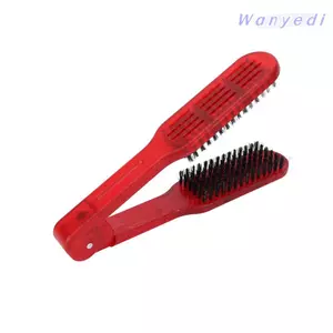 Bàn chải duỗi tóc WANYEDI, Bàn chải tóc hai mặt di động, Cửa hàng cắt tóc sử dụng Cấu trúc nẹp tiện lợi Thiết kế hình chữ V Lược tạo kiểu tóc Sử dụng tại nhà