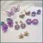 YT4 Nữ Trang Sức Bạc 925 Bướm Tím Hoa Elegent Bông Tai Thời Trang Hàn Quốc Đơn Giản Dài Tòn Ten Thả Trang Sức Ea
