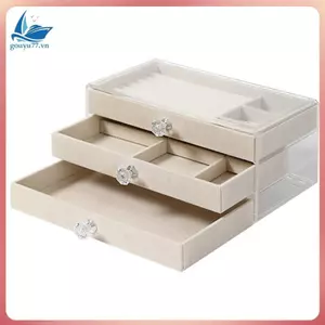 Hộp Bảo Quản Dung Tích Lớn Cao Cấp Oxy Hóa Tinh Tế Ba Ngăn Kéo Để Bàn Trang Sức Vòng Tay Vòng Tay