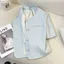 Áo Blazer ngắn tay màu xanh da trời dành cho nữ 2026 Áo kiểu Pháp cao cấp nổi tiếng được vận chuyển trong vòng 6.23