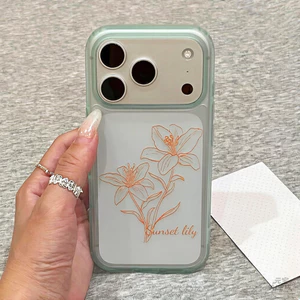 Ốp điện thoại mờ sương mù hoa vàng cho iPhone 17 Pro Max 16 15 14 13 Vỏ bảo vệ chống sốc