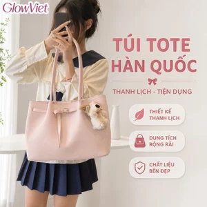 Túi Tote Nữ Hàn Quốc Kẻ Caro Da PU Form Xô Cỡ Lớn Đựng Laptop Đi Học Đi Làm Đeo Chéo