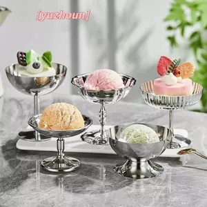 Cốc Salad Inox Cấp Thực Phẩm Cốc Kem Cốc Cốc Retro Món Tráng Miệng Bát Trái Cây Sữa Chua Sona Bát Dụng Cụ Nhà Bếp Gia Đình
