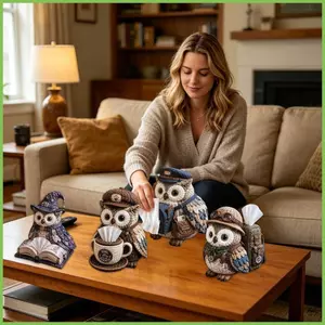 Người Mới Bắt Đầu May Bộ Dễ Thương DIY Trang Trí Nhà Cú Chăn Khăn Giấy Hộp Dành Cho Người Mới Bắt Đầu Nữ Thủ Công Người Yêu Gia Đình gelhvn