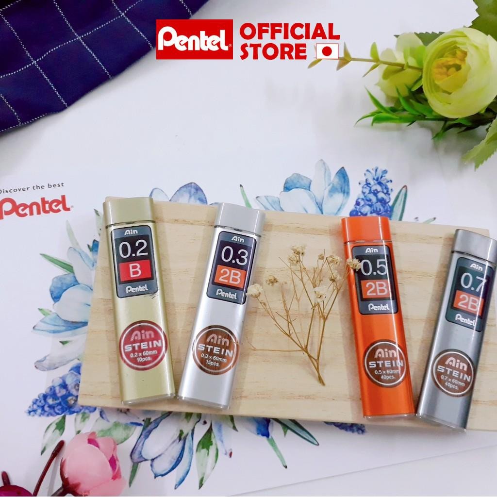 Ruột chì kim Pentel ngòi chì bấm 2B đủ các size ngòi 0.2/0.3/0.5/0.7/0.9mm