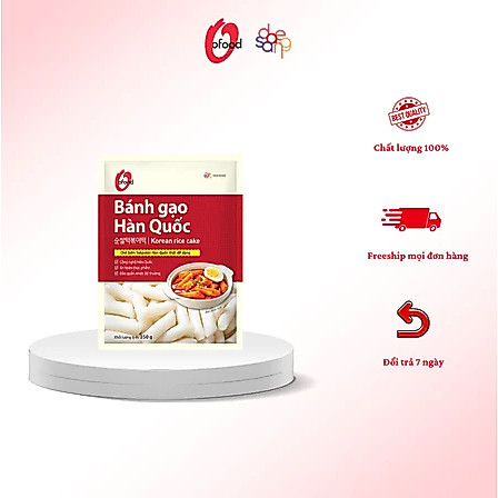 Bánh gạo Hàn Quốc O'Food 1kg, 100% làm từ gạo cao cấp, dẻo, dai, thơm, ngon
