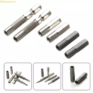 2Pcs Magnetic Socket Adapter 6.35mm to 4mm Bit 1/4Inch Screwdriver Bit Adapter