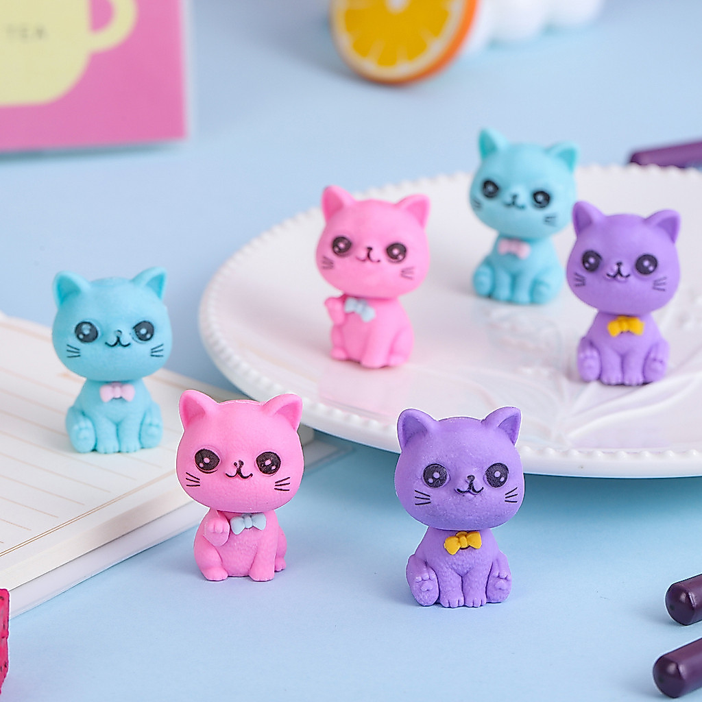 3 Tẩy Gôm Chì Xoá Hình Mèo Xinh Cute