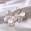 KUZHEN Mới Cổ Điển Thời Trang Bóng Bông Tai Nữ Hàn Quốc Vỏ Trắng Hoa Tòn Ten Bông Tai Tính Khí Ánh Sáng Sang Trọng Món Quà Trang Sức HOT