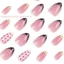 Chấm Bi Colorblock Ngắn Hạnh Nhân Bấm Móng Tay 24 Chiếc Chất Liệu Nhựa Thoải Mái Mặc