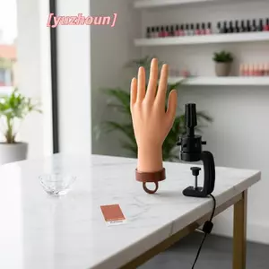 Bàn tay thực hành móng tay với áo ngực để bàn Tay ma-nơ-canh linh hoạt để huấn luyện móng tay Gel Acrylic Ba Lan Móng tay giả Nghệ thuật Salon Dụng cụ thực hành