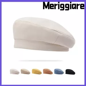 Mũ nồi MERIGGIARE, Mũ họa sĩ Cotton phong cách Nhật Bản, Mũ màu trơn cổ điển thời trang cho bé gái