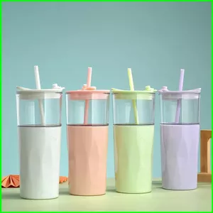 Cốc cách nhiệt chống rò rỉ YB2 với máy pha trái cây có thể tháo rời và cốc nước du lịch cầm tay bằng ống hút