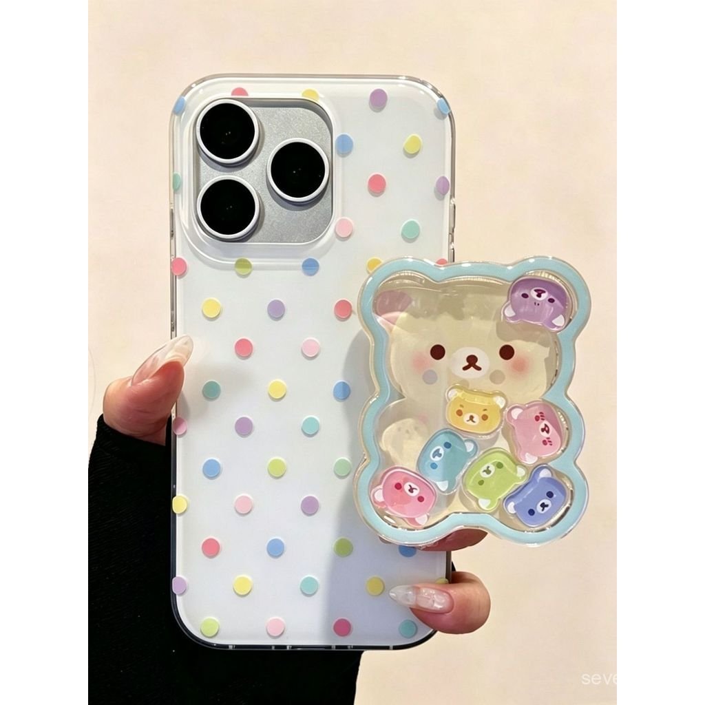 Ốp Điện Thoại Thích Hợp Cho iPhone 7 8 X XS XR XSMAX 11 12 13 14 15 16 17 Pro max Plus Air Polka Dot Gummy Bear Vỏ Bảo Vệ Chống Sốc Bao Gồm Tất Cả SVBJ