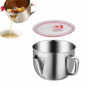Dụng cụ tách mỡ có nắp và thiết kế vòi kép, Dụng cụ lọc nước và nước sốt bằng thép không gỉ cho nước cốt, súp, bột, tay cầm cảm ứng mát mẻ VN