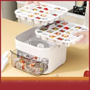 Cod Extra-Large 50-Ice Cube Maker Với Dễ Dàng Trượt Hai Lớp Thực Phẩm Cấp Khay Cho Tủ Lạnh Hoàn Hảo Cho & Cocktail