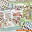 GETVOW Bộ Sưu Tập Mô Hình Cửa Hàng Mini, Sách Sticker Cảnh Cửa Hàng Thiết Kế Ghép Tầng, Tranh Phong Cảnh Dán Tự Dính Hoạt Hình Minh Họa, DIY Trang Trí Sổ Tay