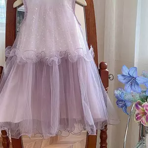 Bé gái (90-150) Váy gạc đính cườm đẹp thời trang phong cách mới mùa hè