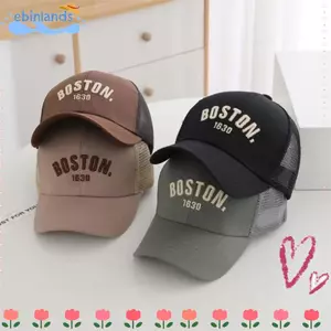 Mũ bóng chày em bé EBINLANDS, Mũ lưới thoáng khí có thể điều chỉnh, Áo thêu chữ trơn màu trơn thông thường Mũ chống nắng mùa hè