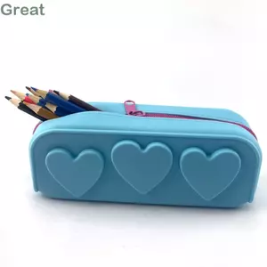 Túi Zip TUYỆT VỜI, Túi đựng mỹ phẩm tái sử dụng trái tim, Bàn chải trang điểm Silicon hợp thời trang