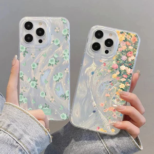 Ốp Điện Thoại Cây Hoa Tulip Cho OPPO A6 A5 A3 Pro A3X A5X A6X A6C Reno 15F 13F 12F 11F 15 13 11 12 10 Pro 5G 8 8T 7Z 8Z Vỏ Điện Thoại Bạc Laser Matte Họa Tiết Lông Vũ