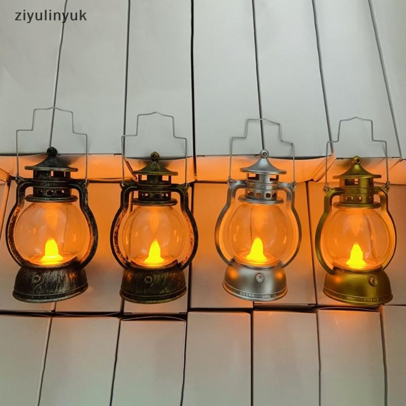 Ziyulinyuk Retro Đèn Dầu Halloween Trang Trí Led Nhà Nhỏ Đèn Lồng Dự Tiệc EN