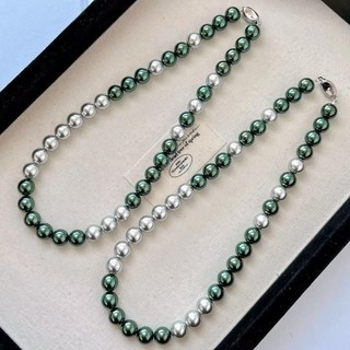 [ DAISYN ] N1018 vòng cổ ngọc trai mix xám xanh lá , dây chuyền ngọc trai nhân tạo , chuỗi hạt ngọc