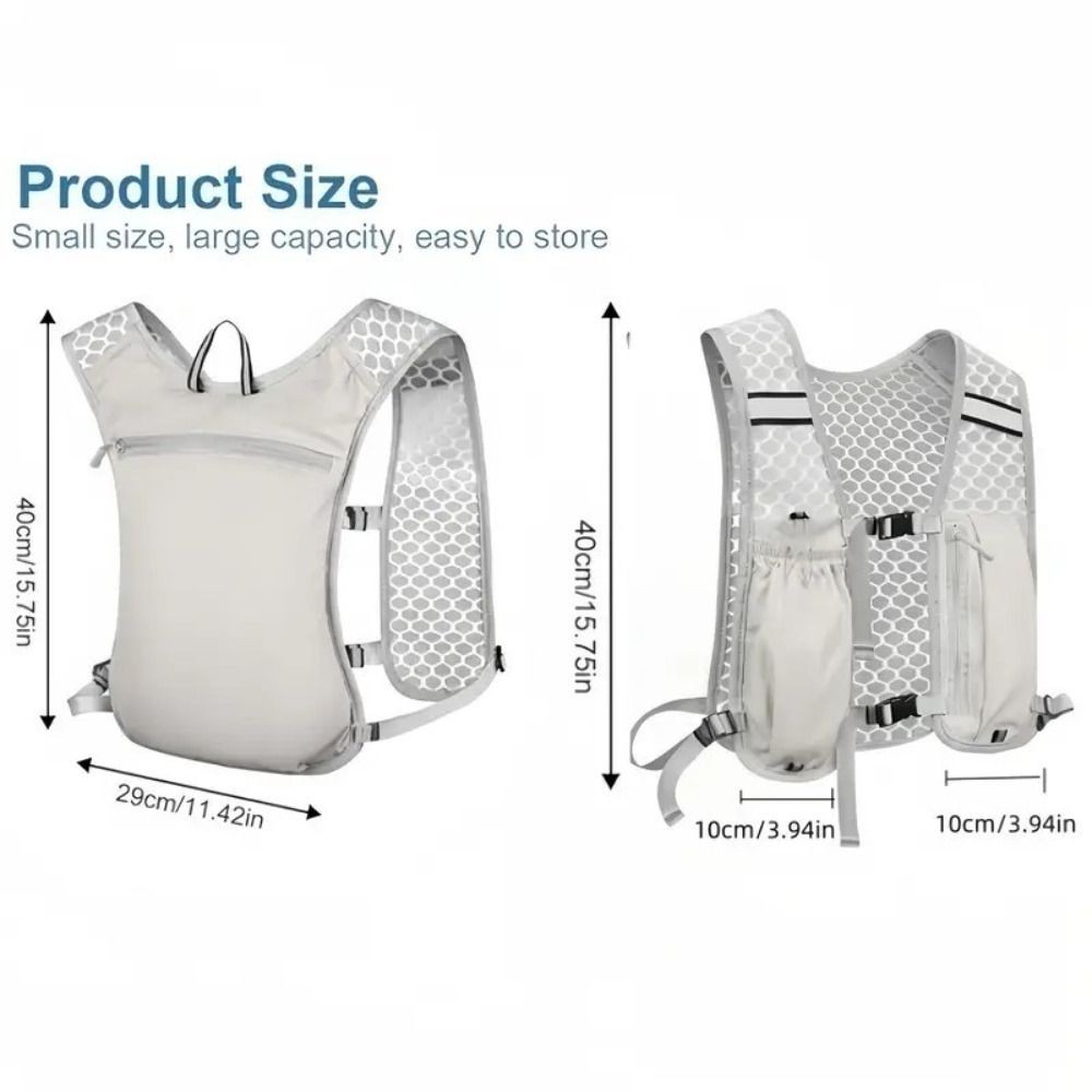 Gói áo vest chạy bộ phản quang DARON, Túi vest dưỡng ẩm chạy bộ có thể điều chỉnh chống nước, Áo bảo quản chai nước thoáng khí đa chức năng tiện lợi Áo chạy bộ ngoài trời đi xe đạp
