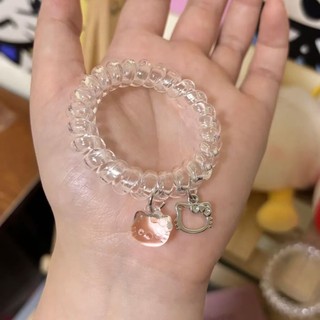 Đường dây điện thoại trong suốt, có độ đàn hồi cao, dùng làm dây buộc tóc hoặc mặt dây chuyền ngọt ngào và đa năng.