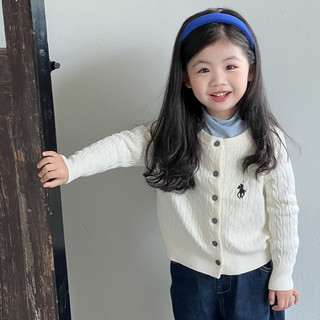 Phong Cách Mới Quần Áo Thu Đông Phiên Bản Hàn Quốc Xoắn Thêu Bé Gái Dệt Kim Cardigan Áo Len Cho Bé Trẻ Em Dài Tay