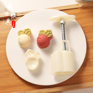 Khuôn Bánh Trung Thu Mini 30g 50g Hộ Gia Đình 2024 Phong Cách Cà Rốt Trái Cây Hoạt Hình Bánh Ngọt Da Tuyết Dập Nổi Máy Mài EUSS
