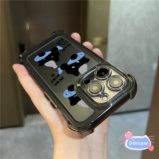 Ốp Điện Thoại Cá Mèo Đen Dễ Thương Cho iQOO 13 12 11 11S 10 9 8 7 5 3 Neo 10 9 9s 8 7 5 Pro SE 3 5G 4G Vỏ Trong Suốt Phim Hoạt Hình Bốn Cánh Mềm Chống Rơi Ốp Lưng