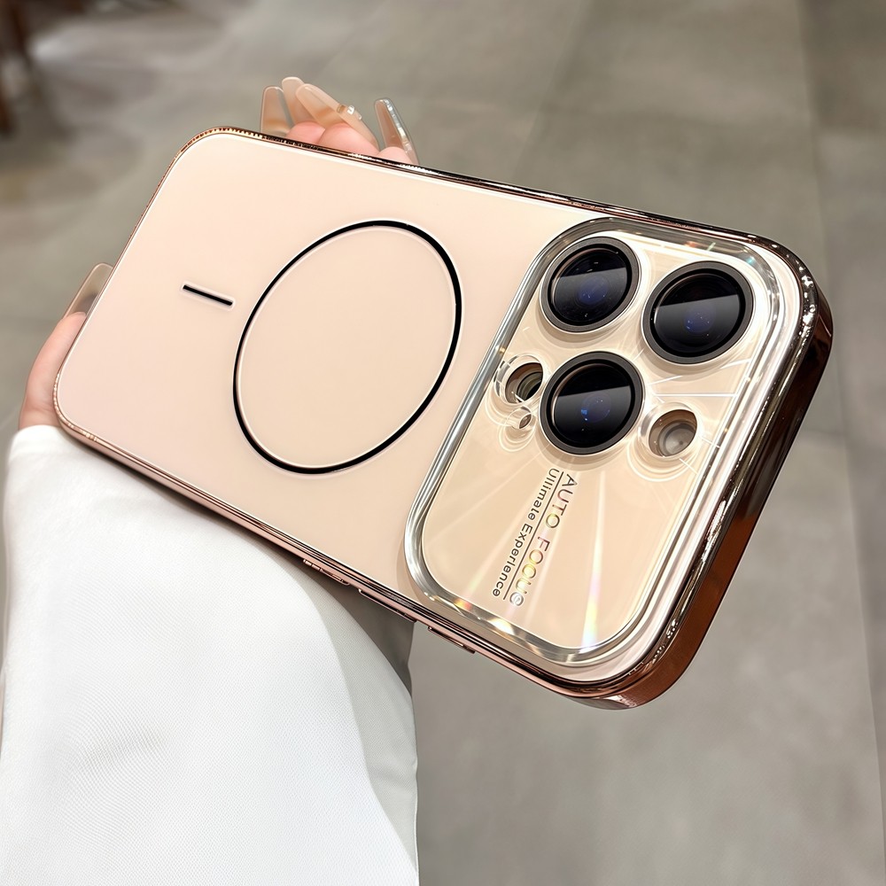Ốp điện thoại từ tính cửa sổ lớn đơn giản cho iPhone Air 17 Pro Max 16 12 13 14 15 pro max Bảo vệ ống kính chống rơi Vỏ cứng Vỏ chống sốc
