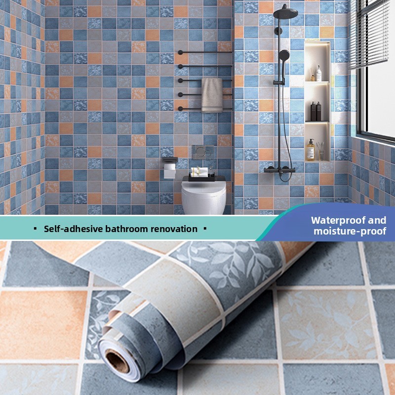 Ngói Dán Nhà Vệ Sinh Chống Thấm Nước Dán Nhà Bếp Chống Dầu Miếng Dán Tự Dính Dày Dán Tường Nhà Vệ Sinh Phòng Tắm Giấy Dán Tường Nhà Vệ Sinh