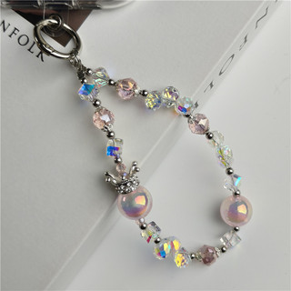 Crystal Crown Đa Năng Điện Thoại Di Động Dây Đeo Cổ Tay Full Kim Cương Dây Mặt Dây Chuyền Niche Tay Dây Xích