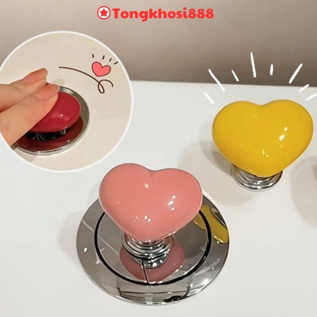 M8 Nút Nhấn Xả Nước Bồn Cầu Hình Trái Tim Nhiều Màu Sáng Tạo MALAN