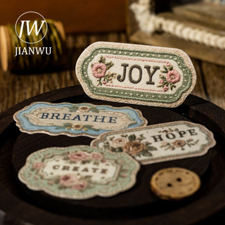 JIANWU Hoa Thêu Series Vintage Hoa Nhãn Giảm Phong Cảnh Chất Liệu Cắt Dán Sáng Tạo DIY Tạp Chí Văn Phòng Phẩm