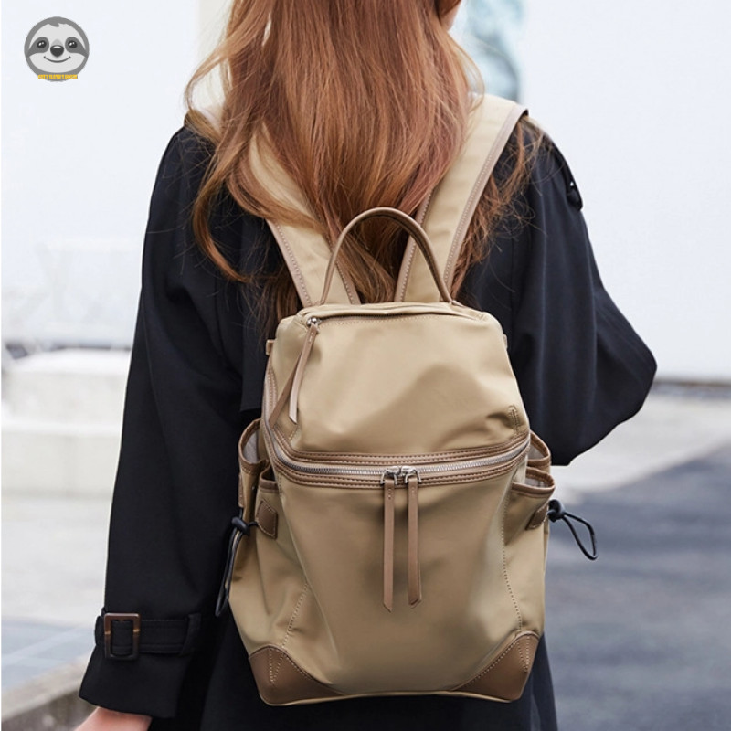Phong cách Nhật Bản Phong cách Muji / Ba lô ba chiều có dây kéo ngang ba chiều Túi máy tính / Ba lô mẹ dung tích lớn / Ba lô giải trí du lịch