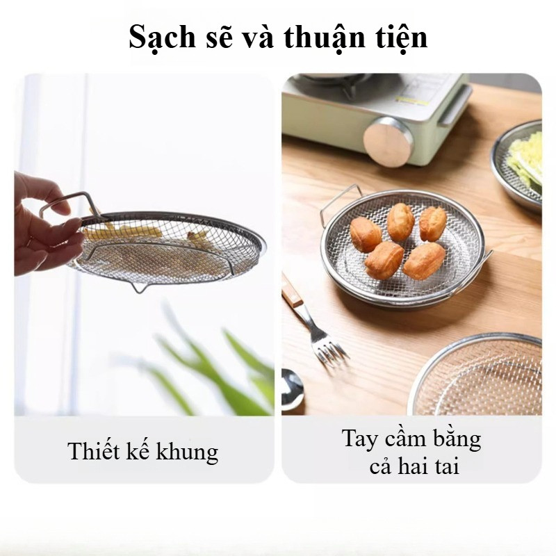 VHD Khay inox 201, Chịu Nhiệt Tốt, Bền Bỉ, Đối với dầu lọc vỉ, Dụng Cụ Đựng Thực Phẩm Tiện Dụng, SIZE 22-26cm