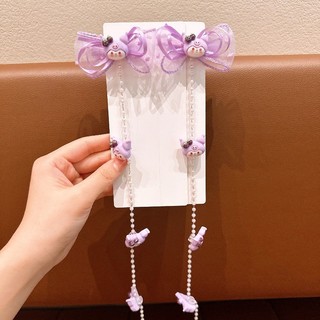Kawaii Trẻ Em Ren Ruy Băng Hoạt Hình Dễ Thương Cô Gái Buộc Tóc Mũ Đội Đầu Bé Gái Nơ Ngọt Ngào Kẹp Tóc Bện Dây Xích