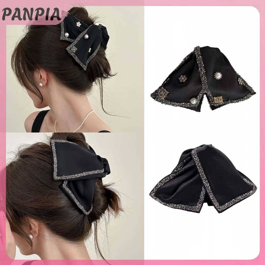 PNPIA- Thời Trang Kim Cương Giả Tính Khí Sáng Bóng Móng Vuốt Tóc Vải Tam Giác Kẹp Tóc