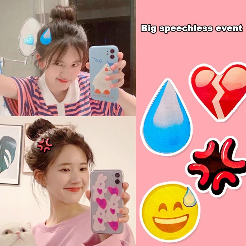 Kẹp Tóc Acrylic Hình Biểu Tượng Cảm Xúc, Kẹp Tóc Hình Emoji