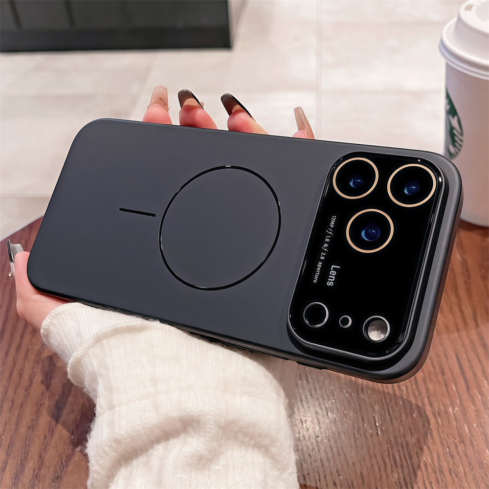 Ốp điện thoại PC từ tính nhẹ cho IPhone 17 Pro Max Air 16 12 13 14 15 Pro Max 16 Plus Bảo vệ ống kính chống rơi Vỏ cứng Vỏ bảo vệ điện thoại