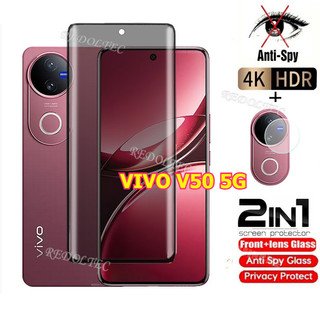 VIVO V50 5G Kính Cường Lực Riêng Chống Gián Điệp Full Cover Bảo Vệ Màn Hình Chống Peek 2in1 Privacns Bảo Vệ Cho VIVOV50