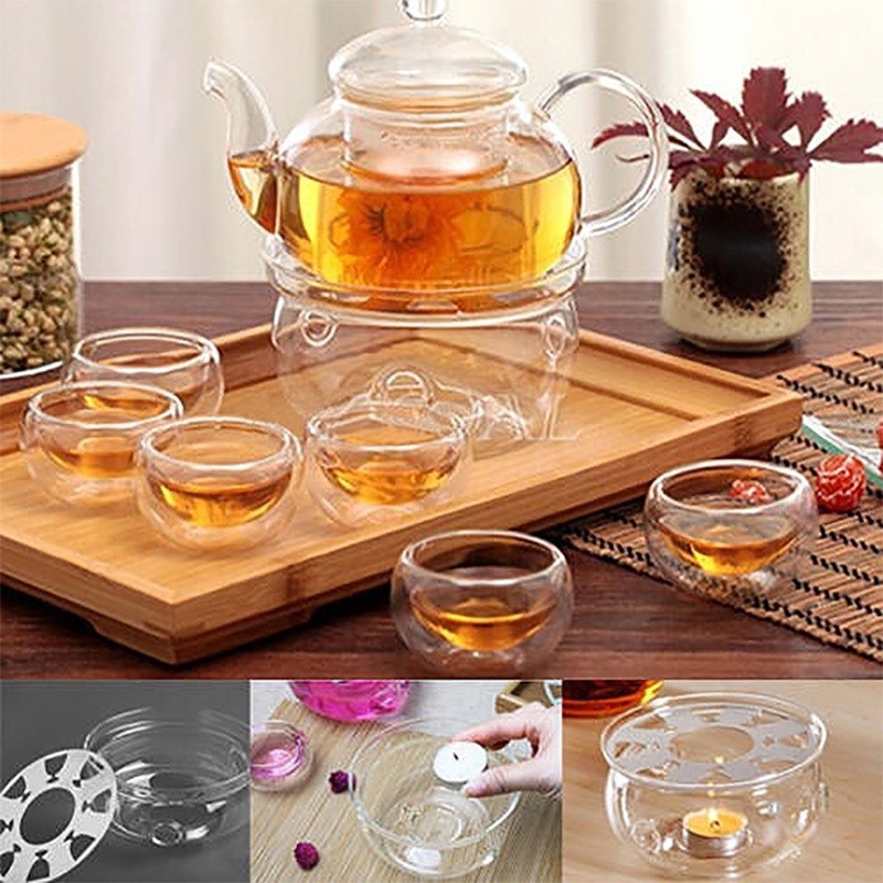 【COD】Đế Nến Thủy Tinh Hình Tròn Mới, Trong Suốt Chịu Nhiệt, Có Miếng Kê Nhôm, Dùng Để Đun Nóng Và Giữ Nhiệt Ấm Trà, Thiế