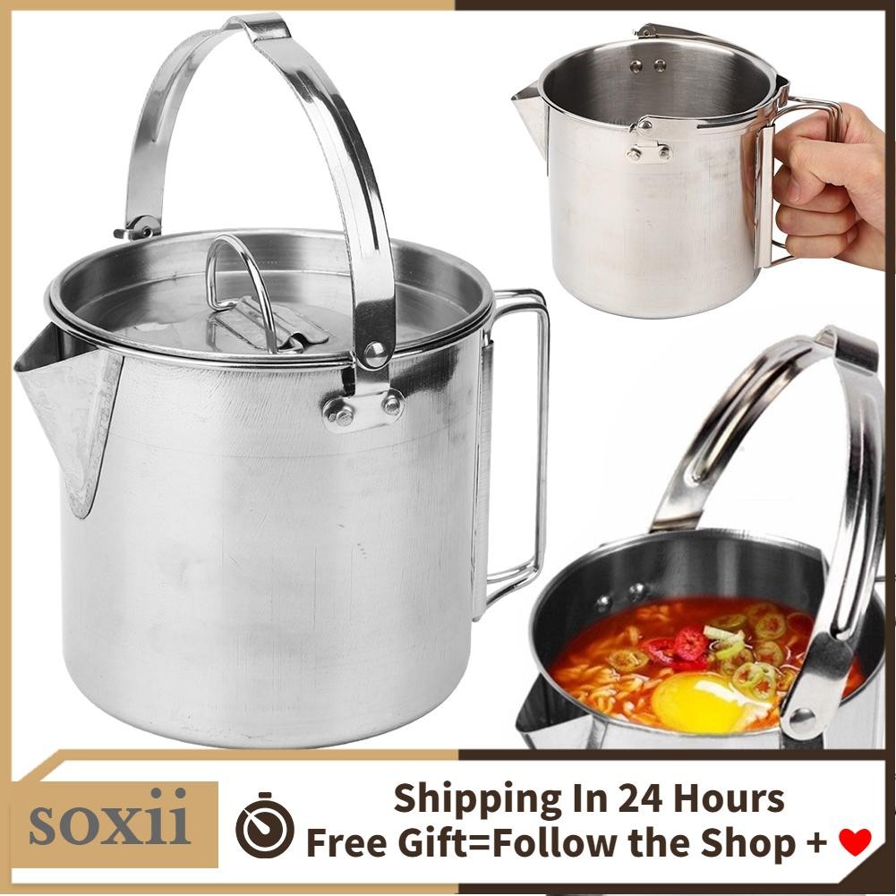 Soxii Nồi cà phê ấm đun nước bền cho nhà để cắm trại du lịch ngoài trời