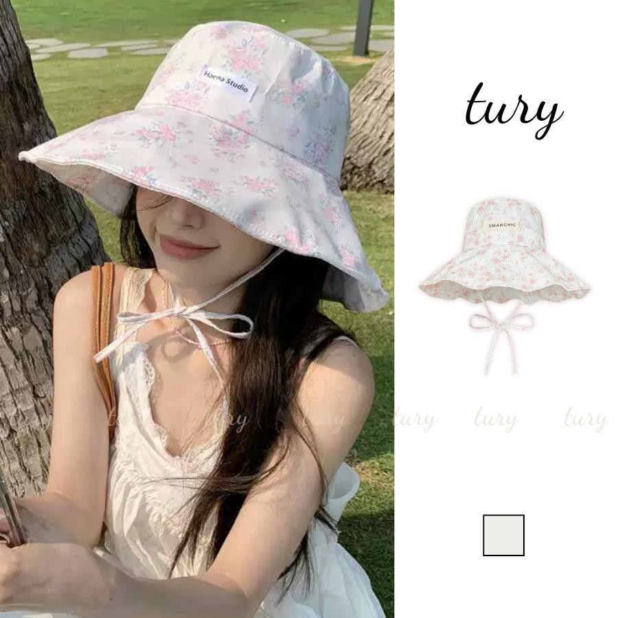 Mũ Tai Bèo Nữ - Tury - Mũ Bucket Rộng Vành Phối Hoa Dễ Thương - NV093