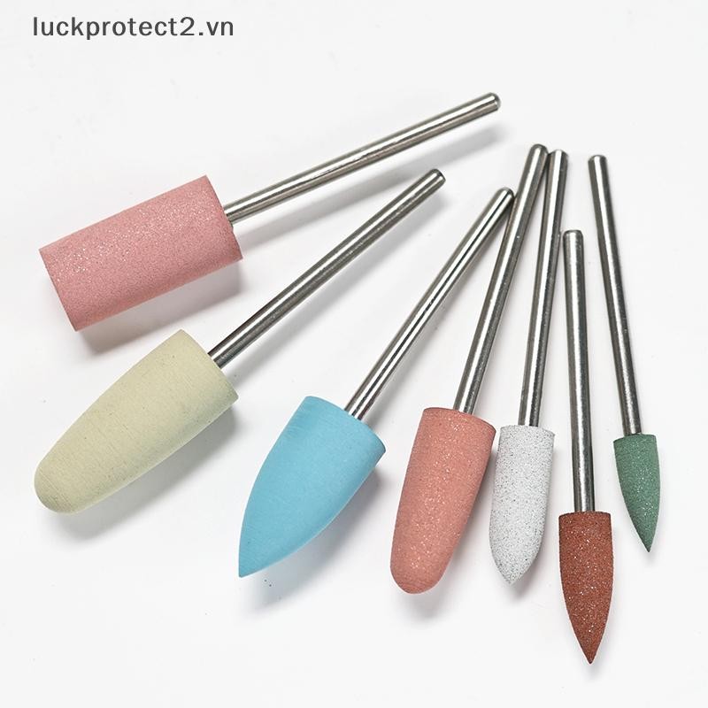 # luckpro #5PCS Mũi đánh bóng móng tay bằng cao su Mũi khoan silicon Mũi khoan Burr Bits Tập tin làm sạch lớp biểu bì cho tiệm làm móng tay nghệ thuật.